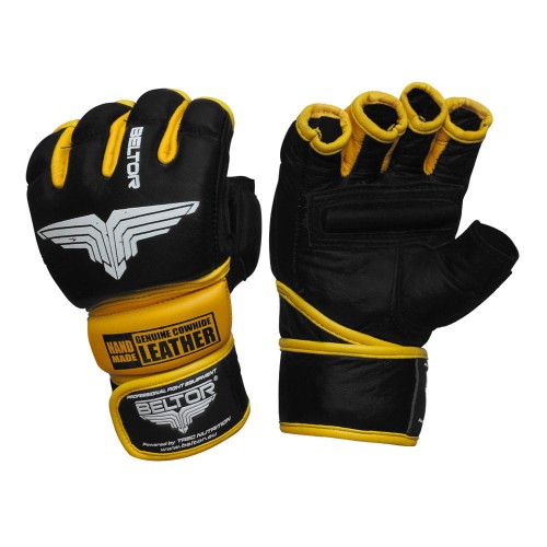 Beltor MMA Gloves Combat L Black-Yellow