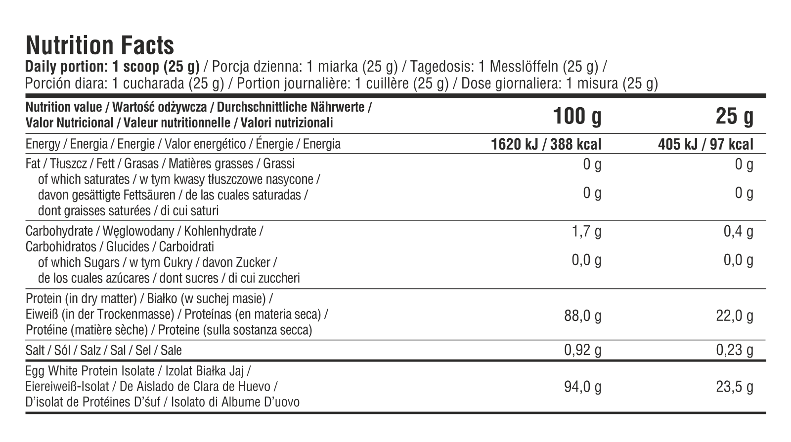 7Nutrition EGG Protein Isolate 500g Chocolate - Afbeelding 2