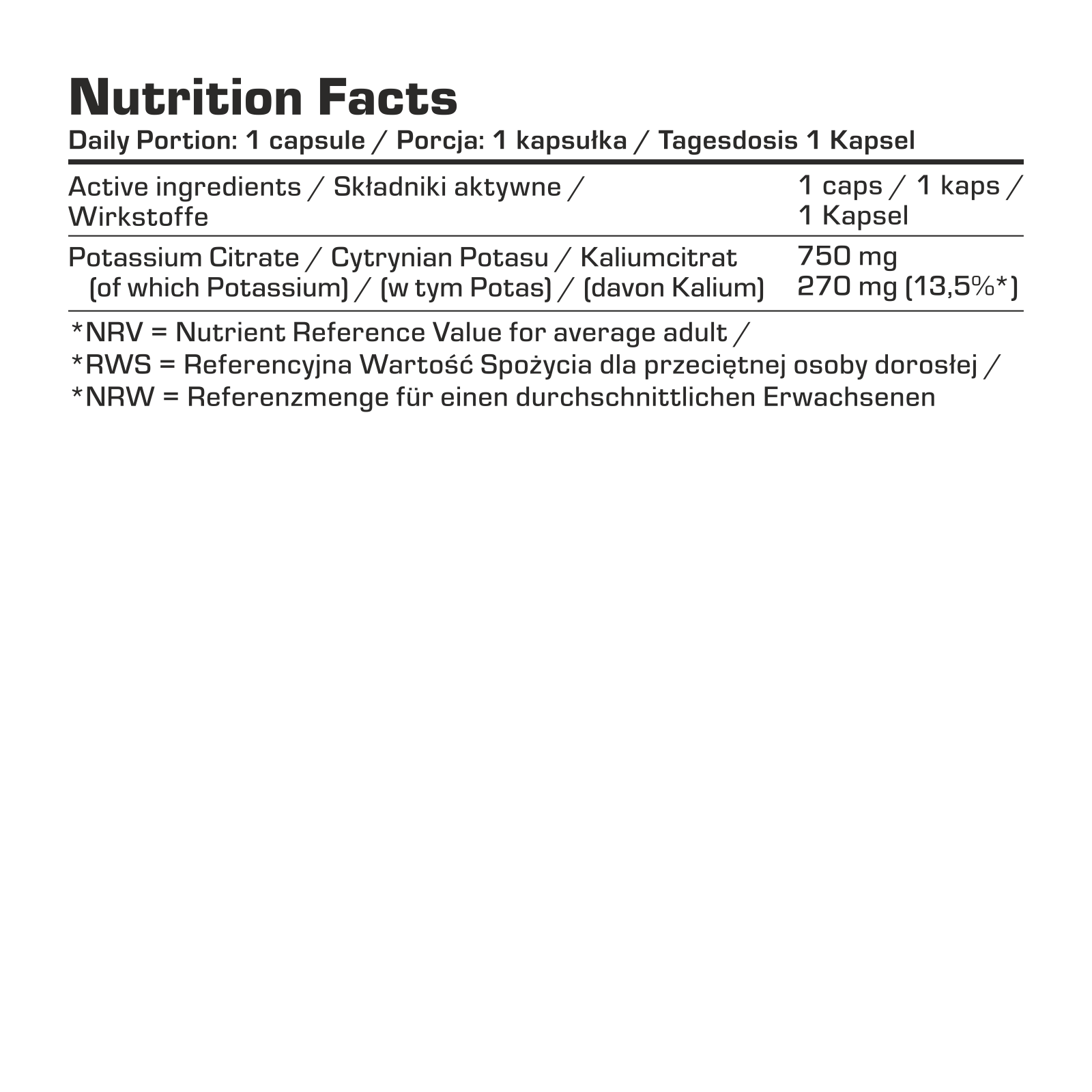 7Nutrition Potassium Citrate 120caps - Afbeelding 2