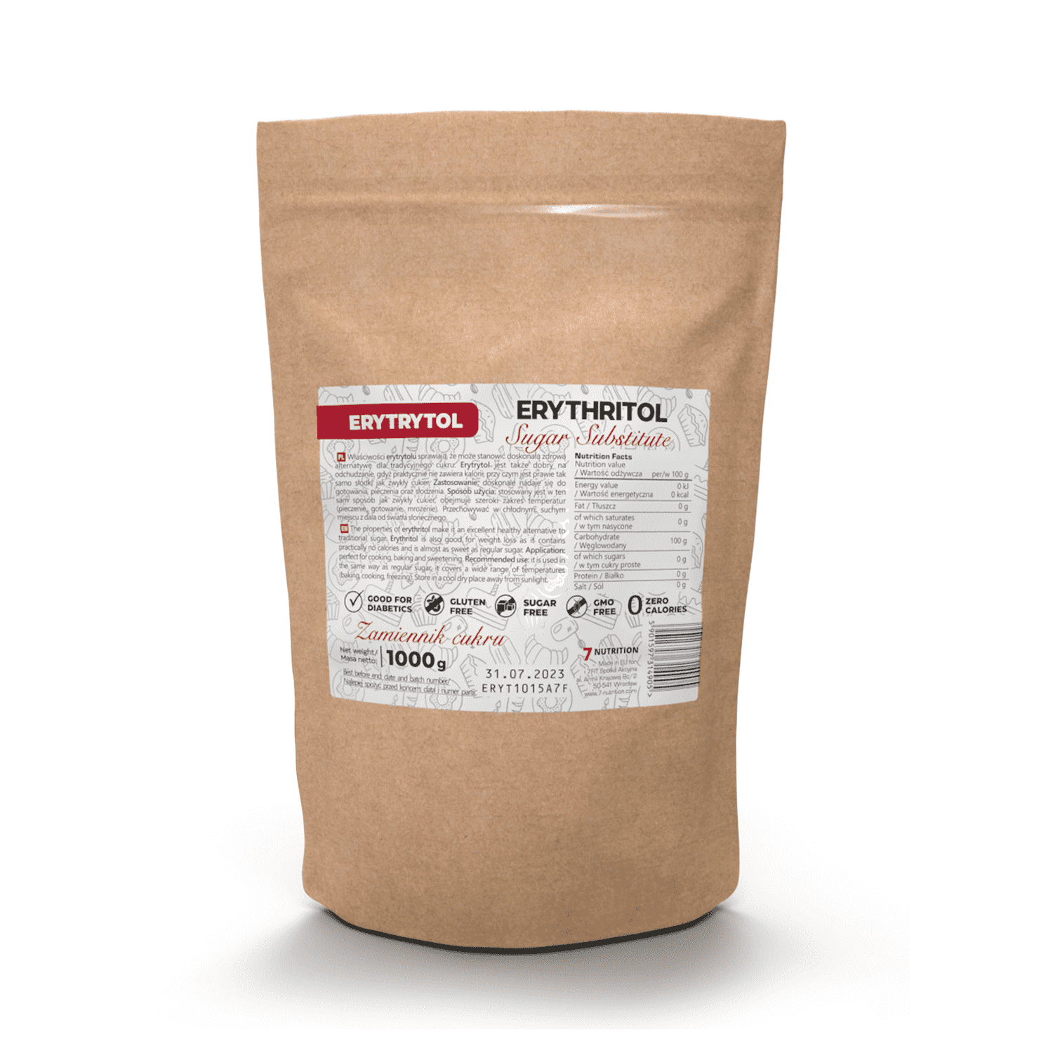 7Nutrition Erythritol 1KG - Afbeelding 2